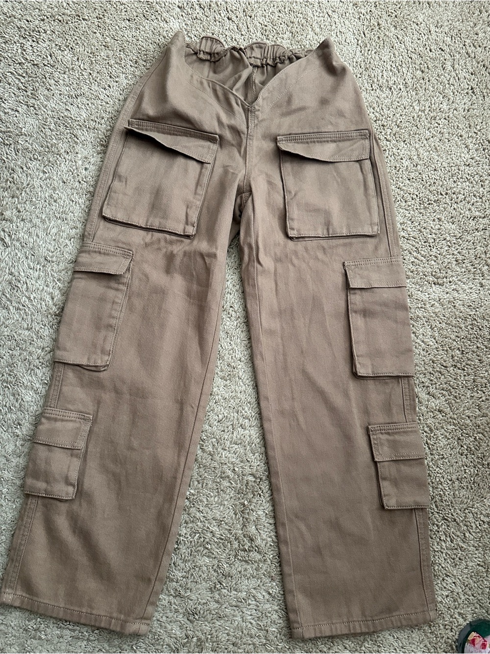 SHEIN Wide-Leg Cargo Pants - Taupe